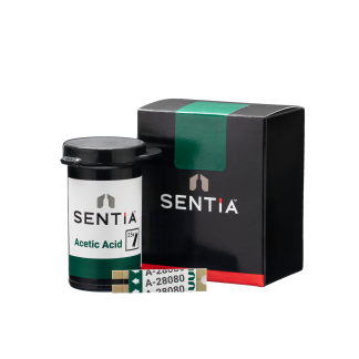 Sentia vial with Acetic Acid strip